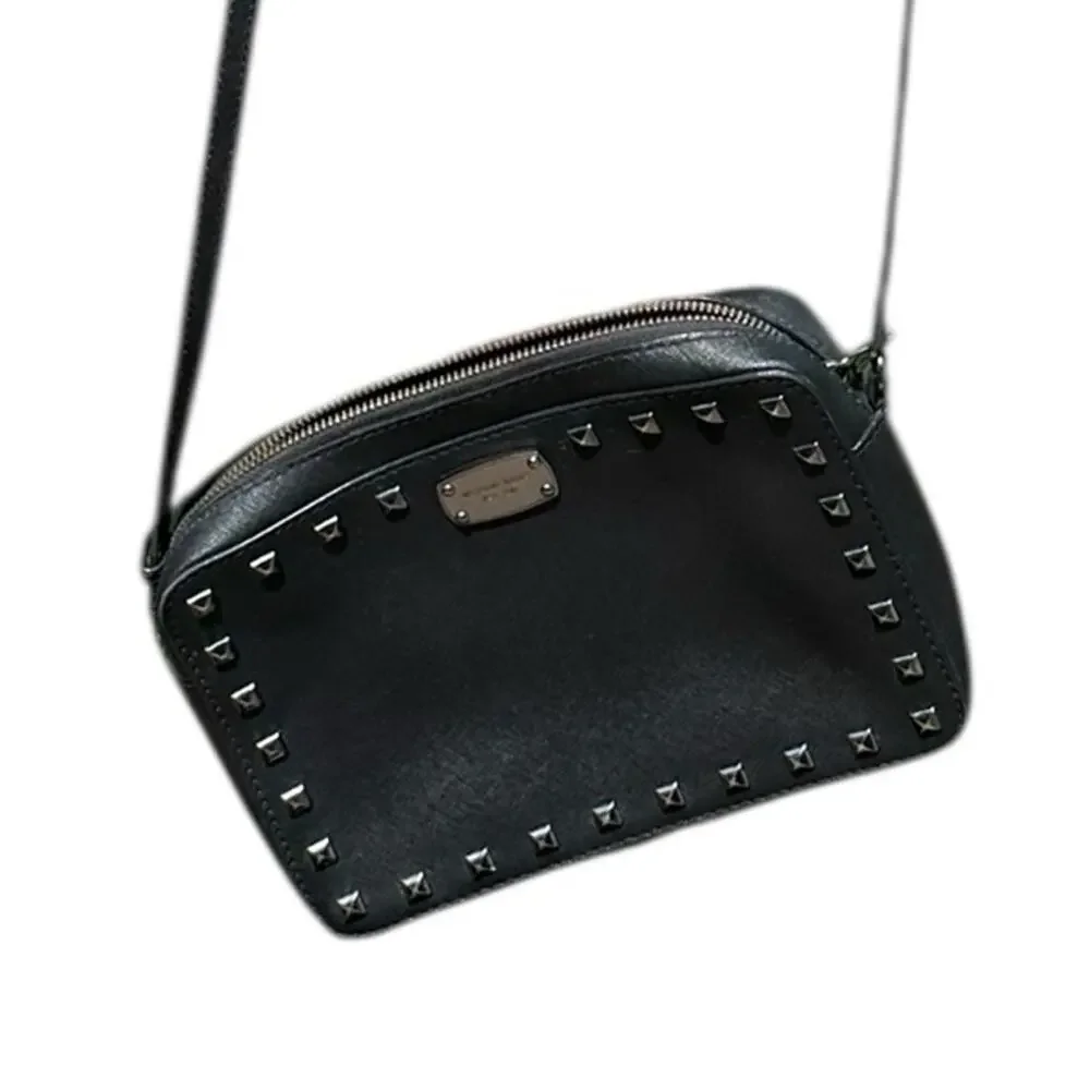 Michael Kors Sandrine East West Black Studded Crossbody Bag